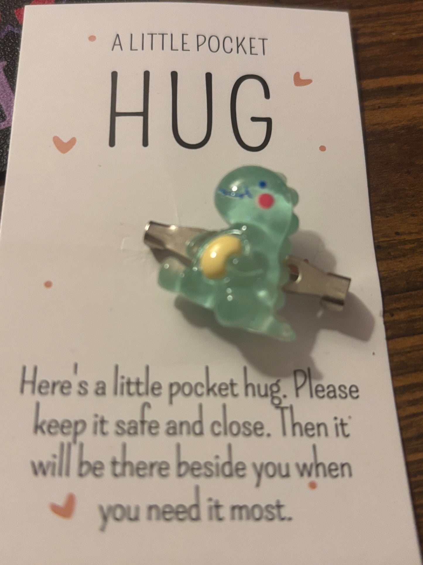 Green dragon hug pin