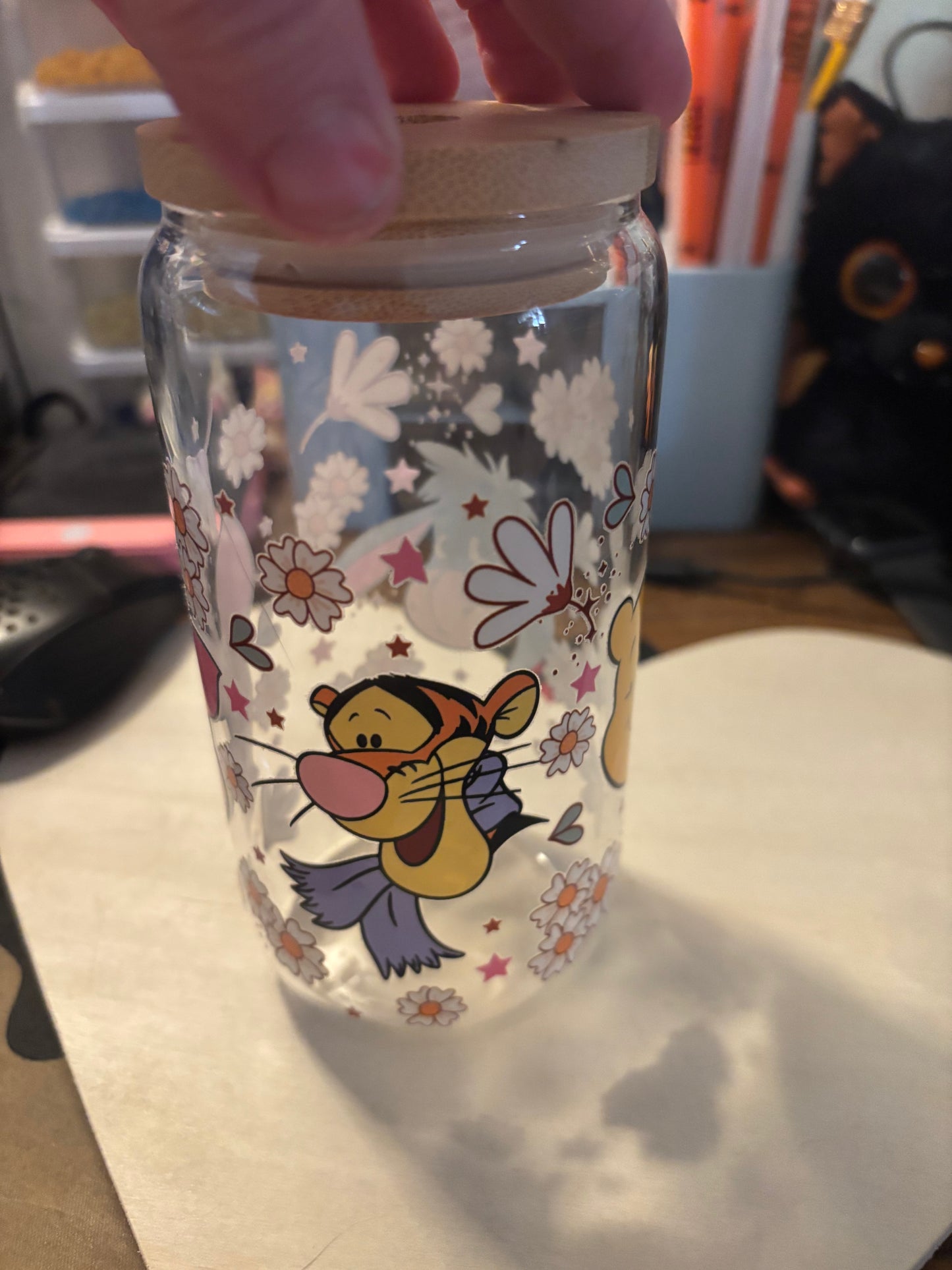 Pooh glass with straw