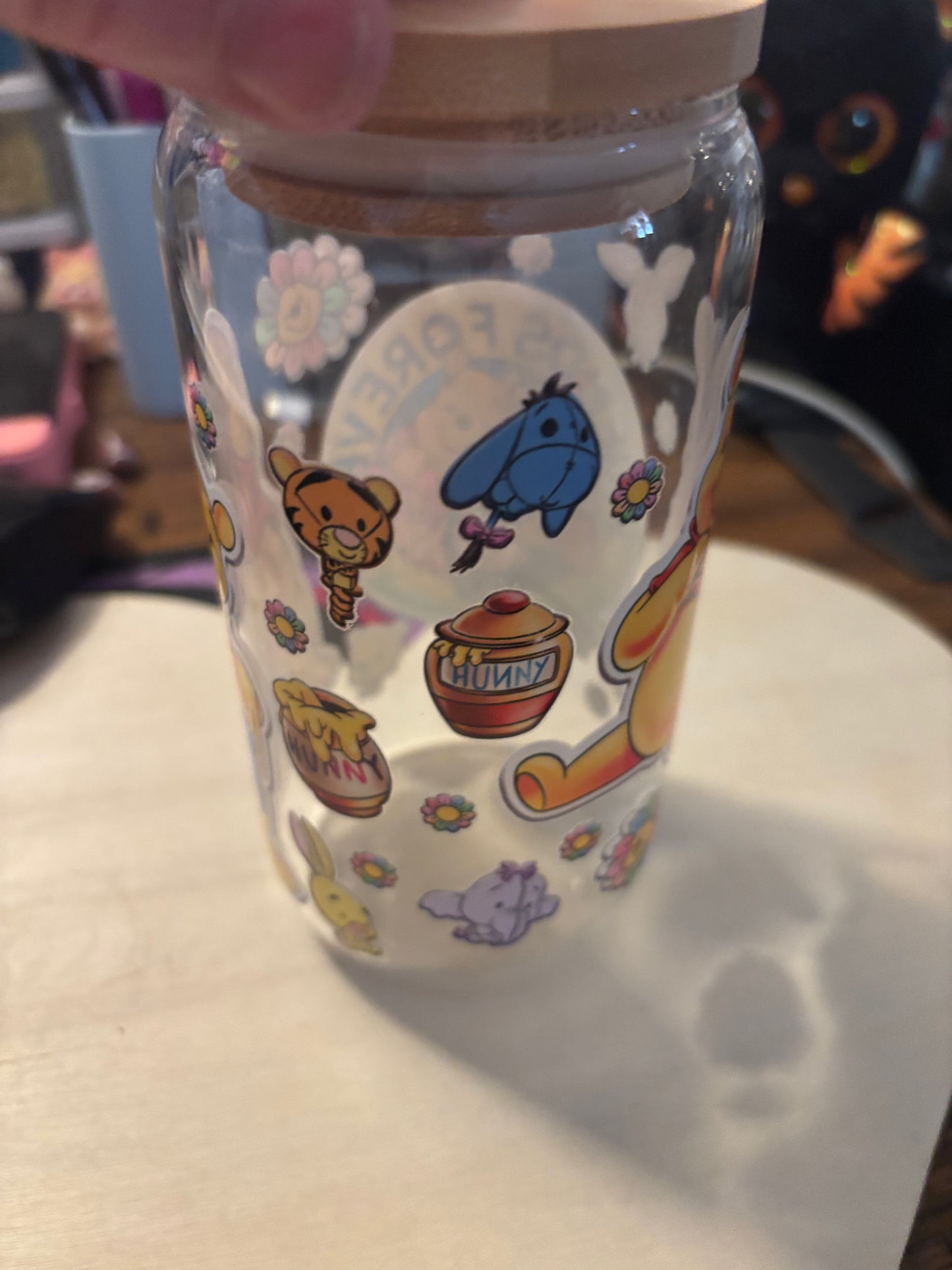 Friends forever glass with straw