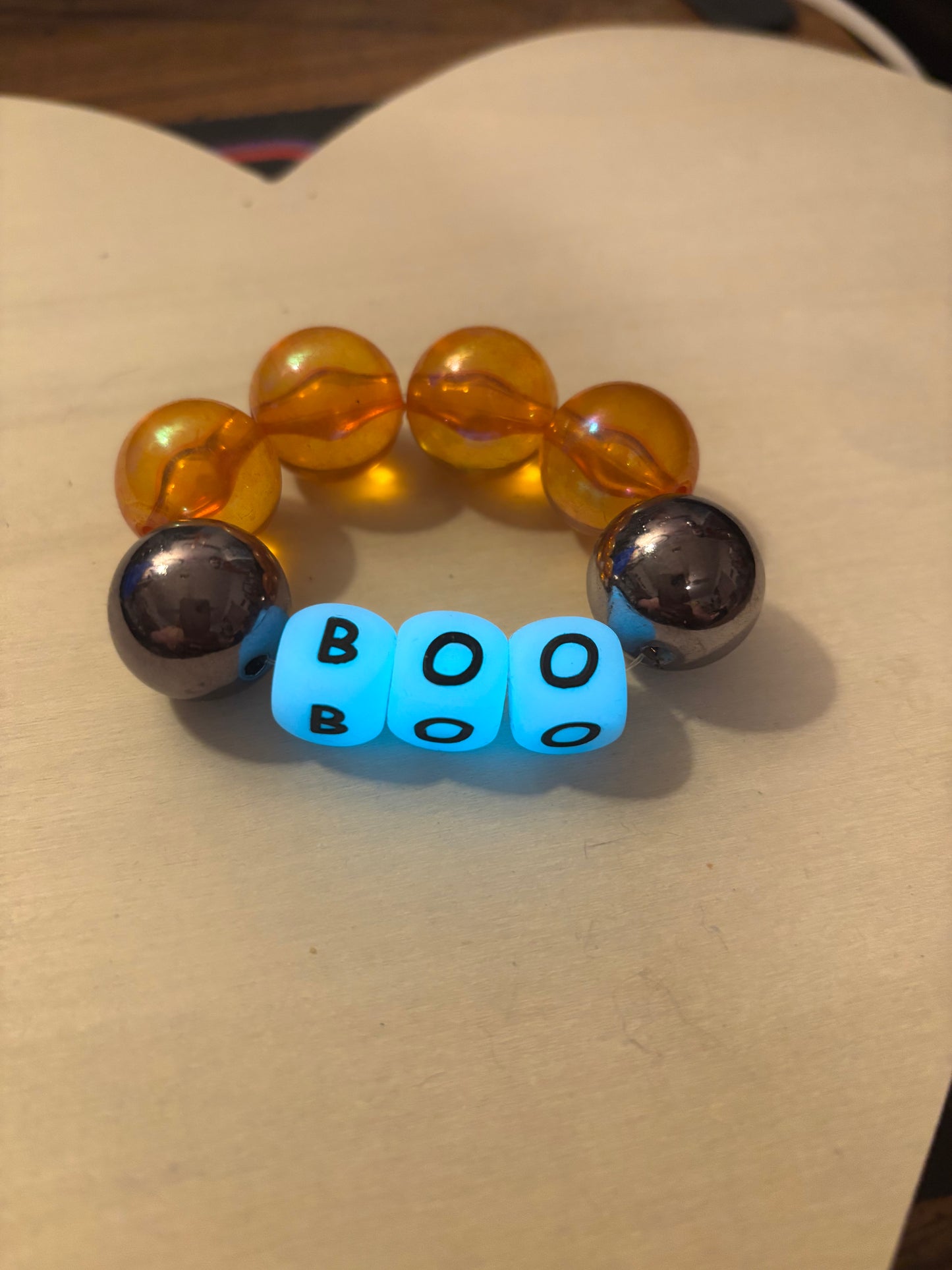 Glow in the dark bracelet  boo bracelet
