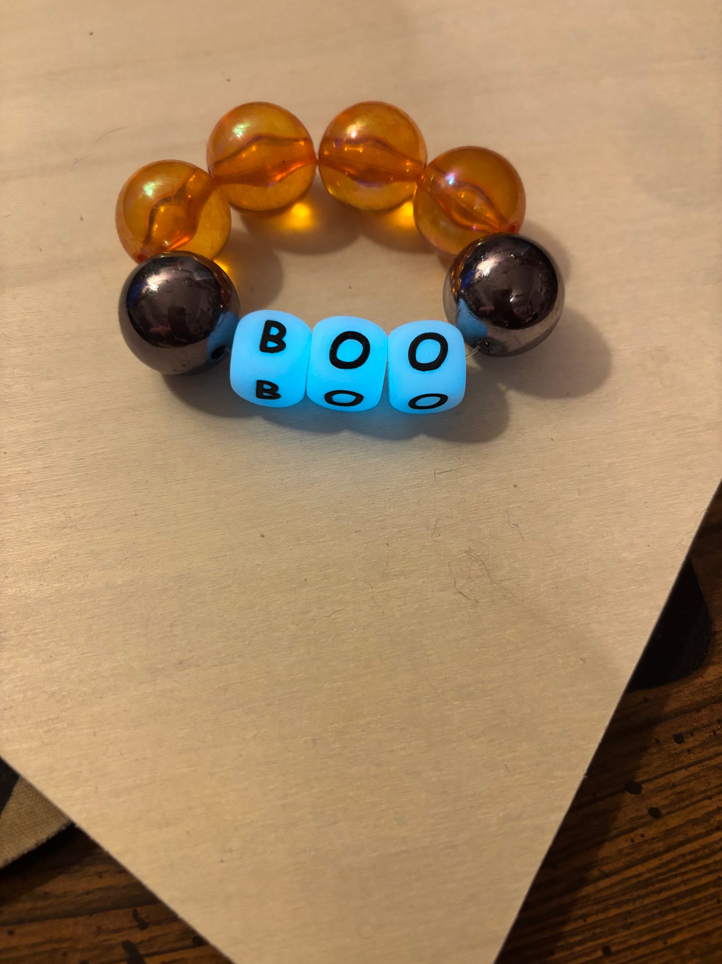 Glow in the dark bracelet  boo bracelet